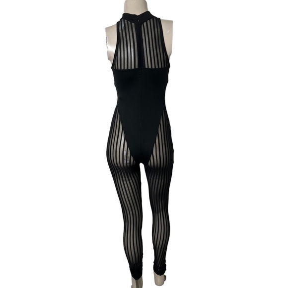 SOLD/Sexy Black Mesh Fashion Jumpsuit - Picture 9 of 15